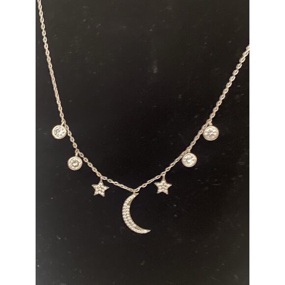 Moon And Stars 925 Necklace - Picture 1 of 4